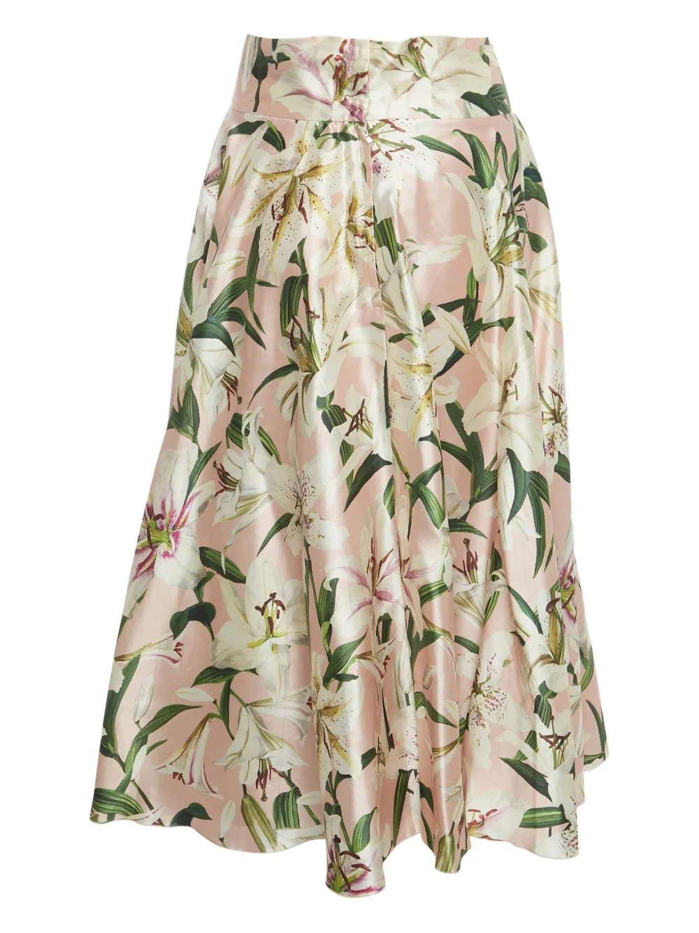 Dolce & Gabbana Pre-Owned floral silk midi skirt - Roze