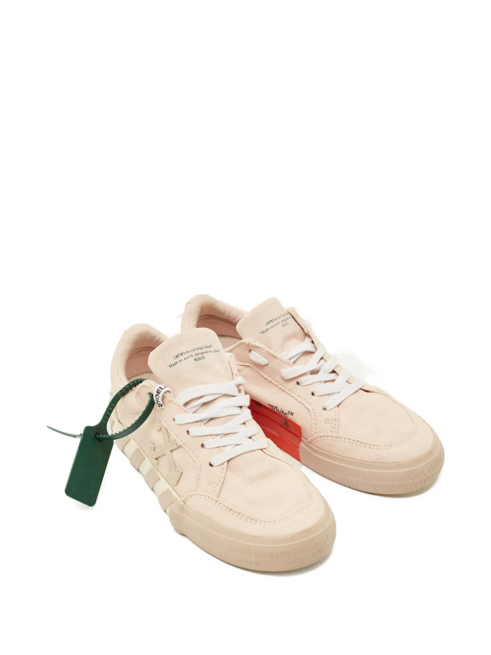 Off-White Pre-Owned Lace-ups striped canvas shoes - Roze