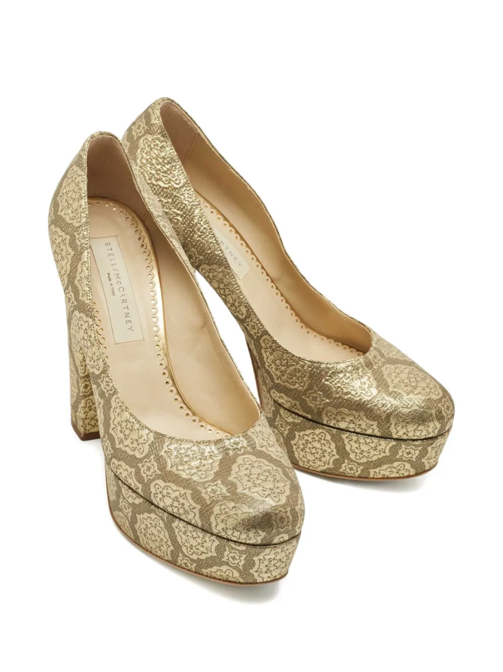Stella McCartney Pre-Owned brocade platform pumps - Goud