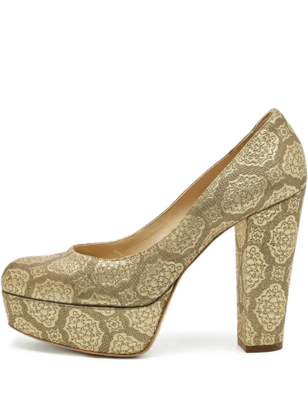 Stella McCartney Pre-Owned brocade platform pumps - Gold