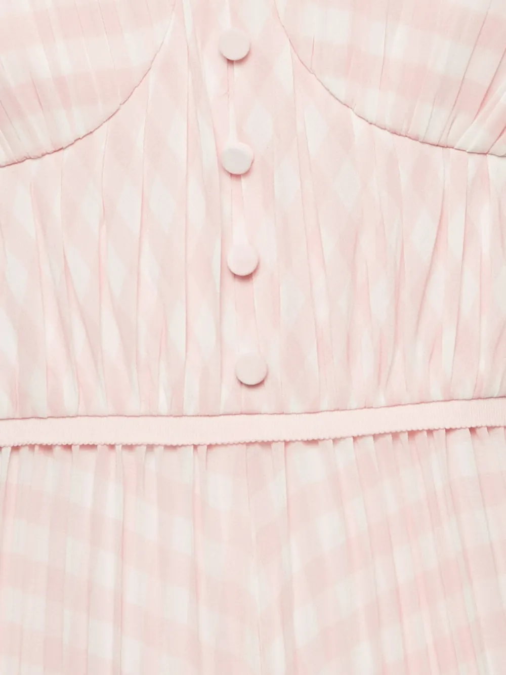 Self-Portrait gingham pleated midi dress - Roze