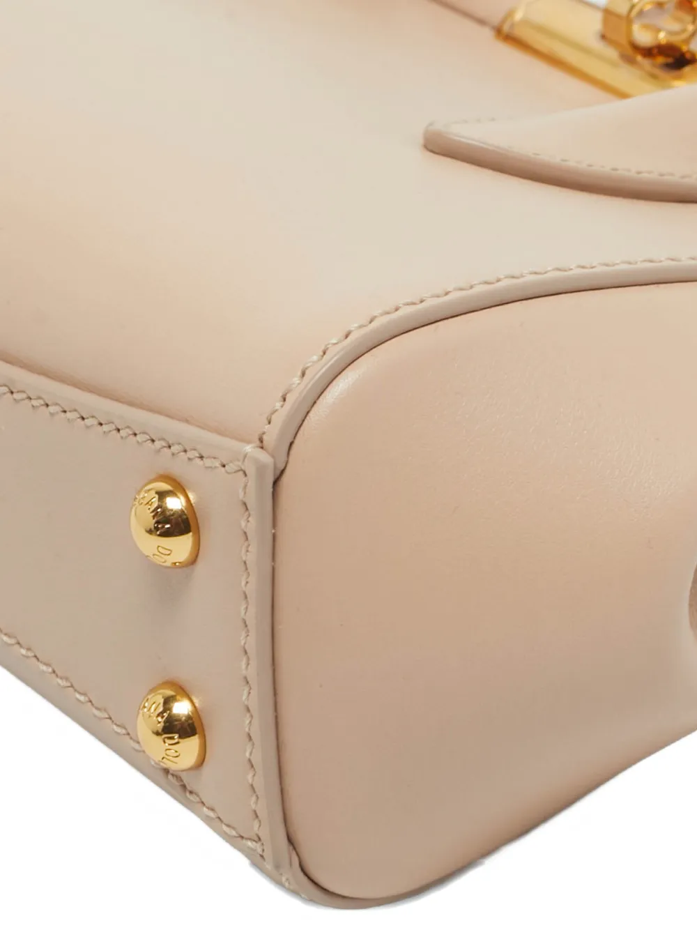 Pre-owned Dolce & Gabbana Mini Marlene Leather Tote Bag In Neutral