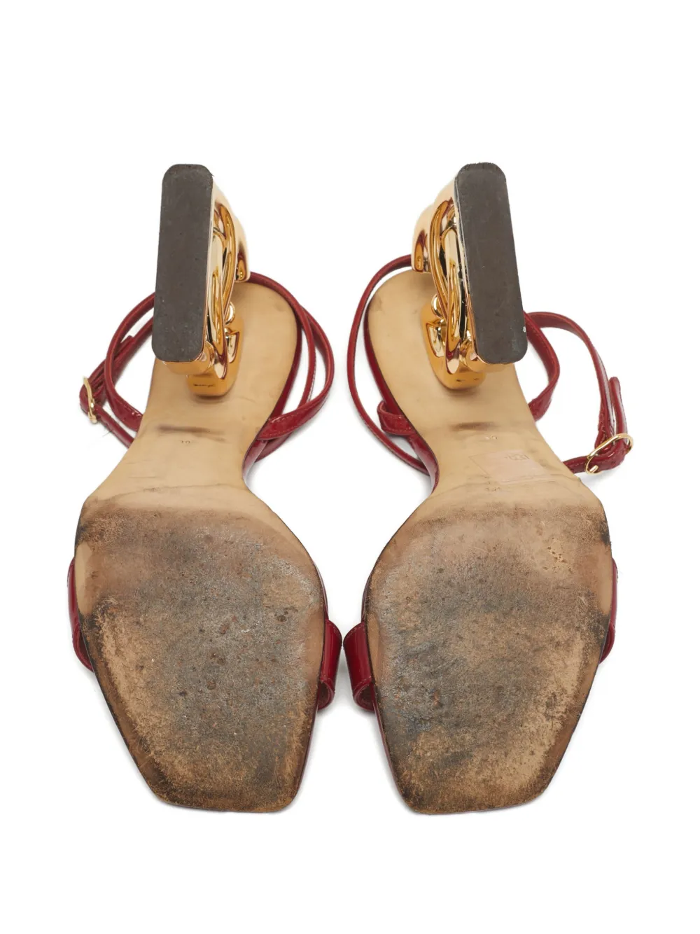 Dolce & Gabbana Pre-Owned Keira patent leather sandals - Rood