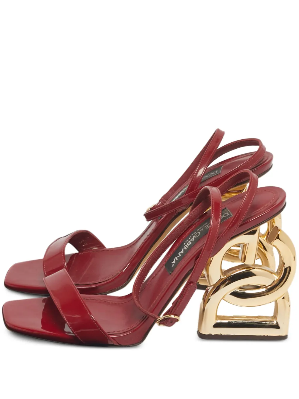 Dolce & Gabbana Pre-Owned Keira patent leather sandals - Rosso