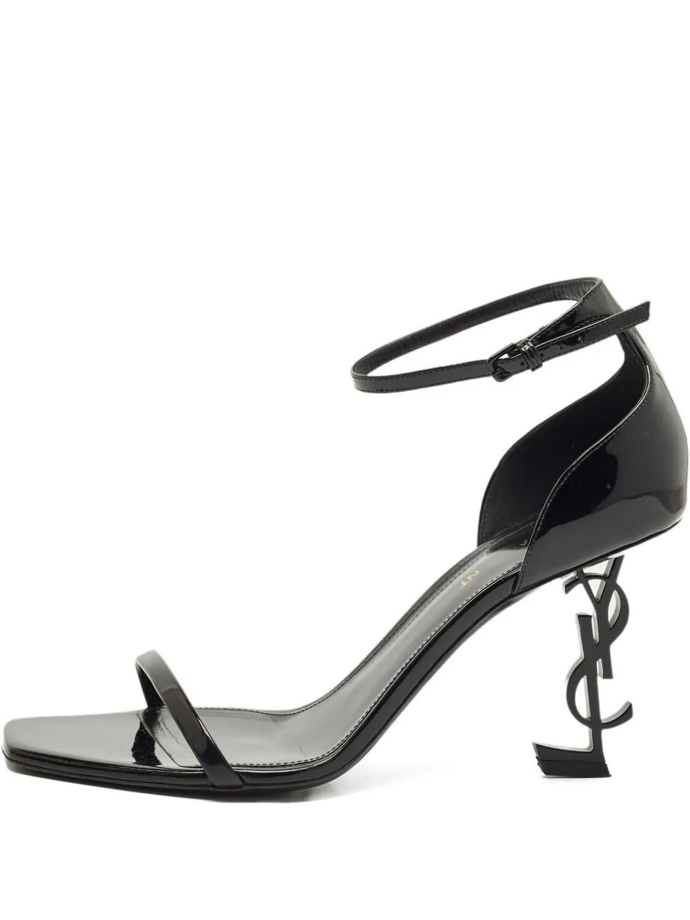 Pre-owned Saint Laurent Opyum Sculpted-heel Sandals In Black