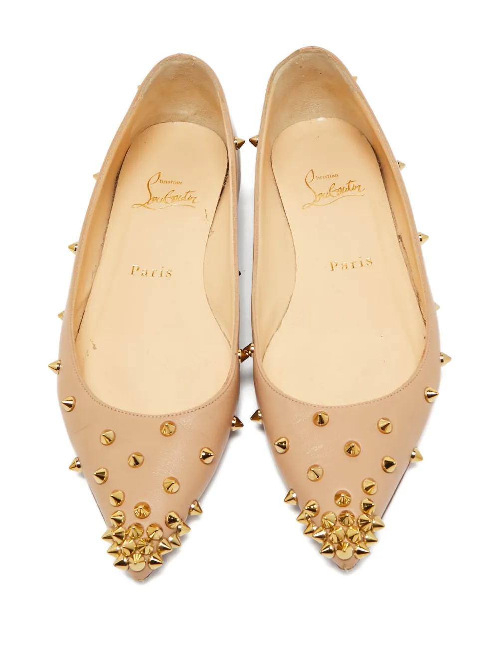 Christian Louboutin Pre-Owned Degraspike ballet flats - Beige