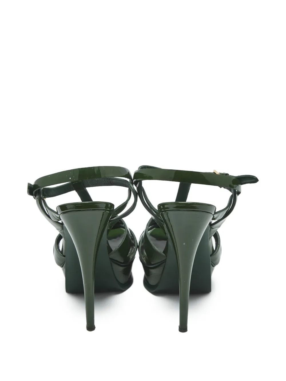 Saint Laurent Pre-Owned Sandalen met plateauzool en bandjes Groen