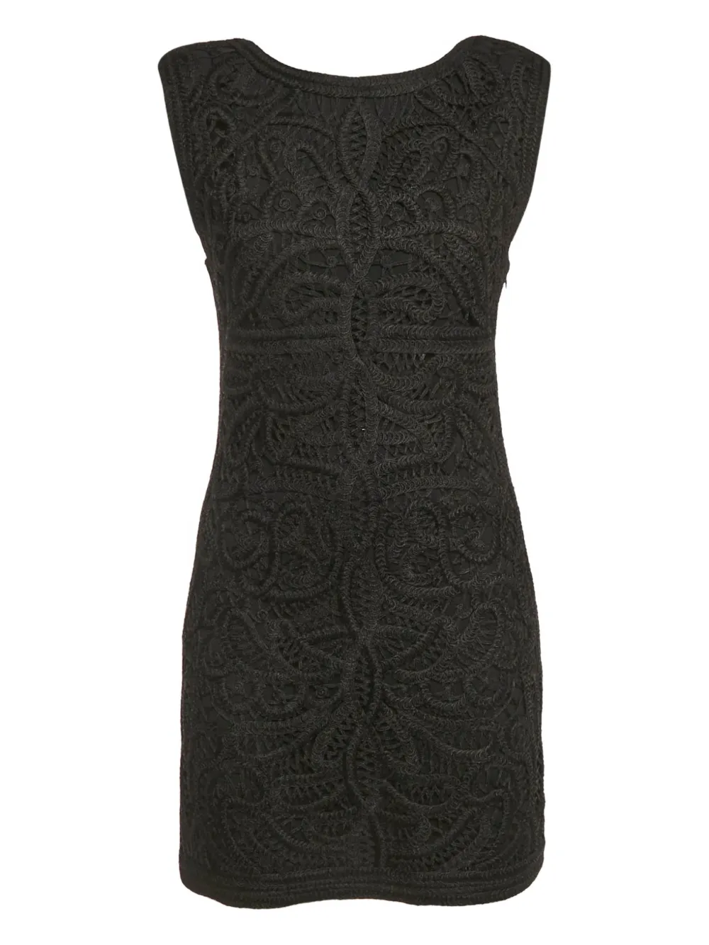 Maje crochet lace sleeveless mini dress - Nero