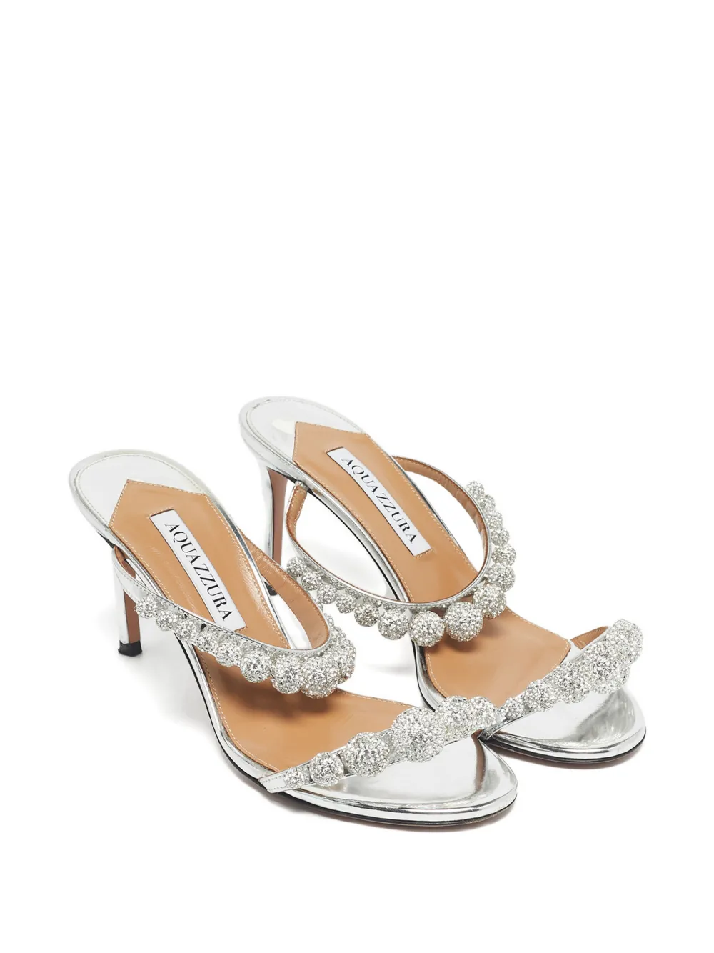 Aquazzura Disco Dancer leather sandals - Zilver