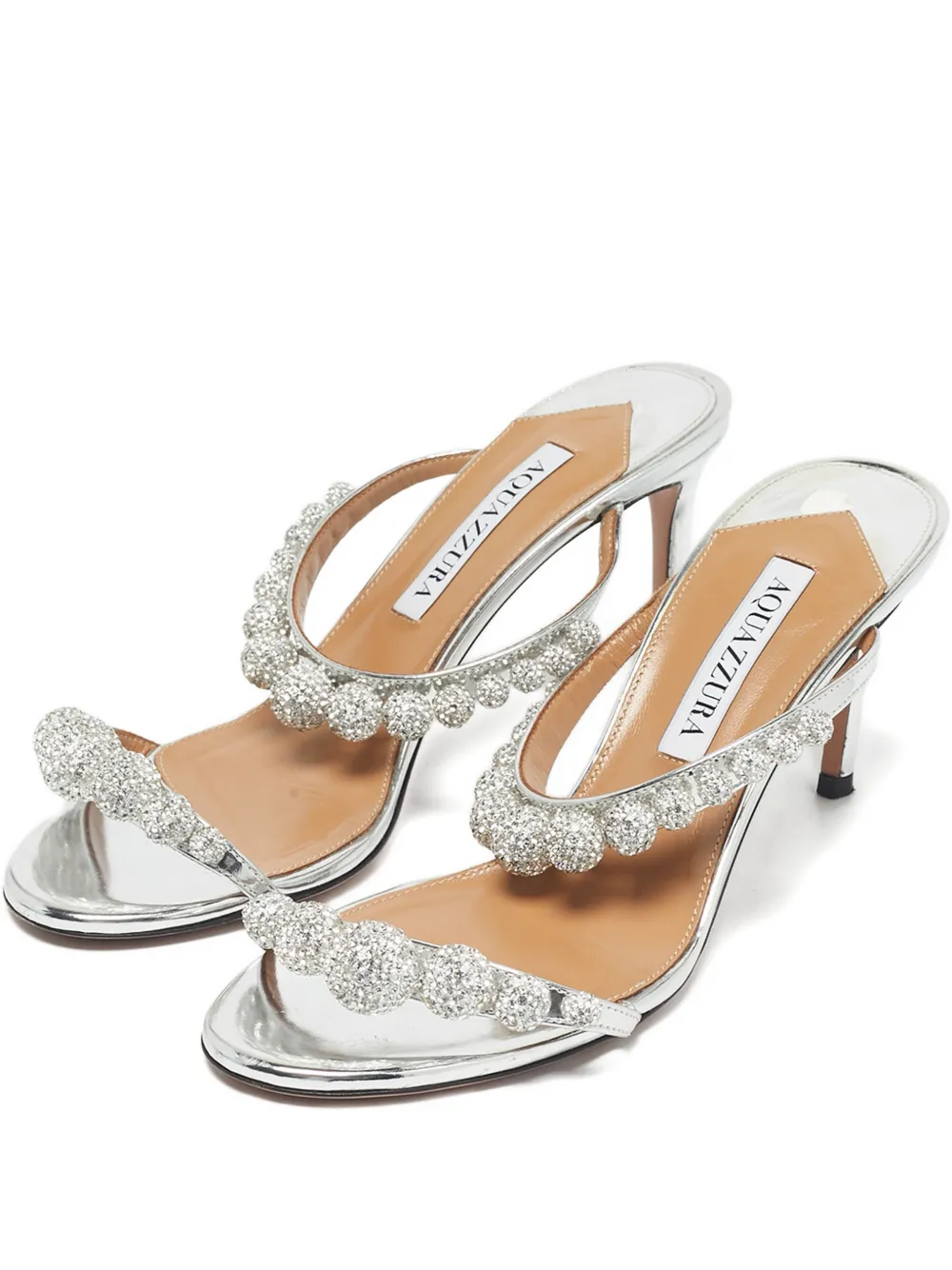 Aquazzura Disco Dancer leather sandals - Argento