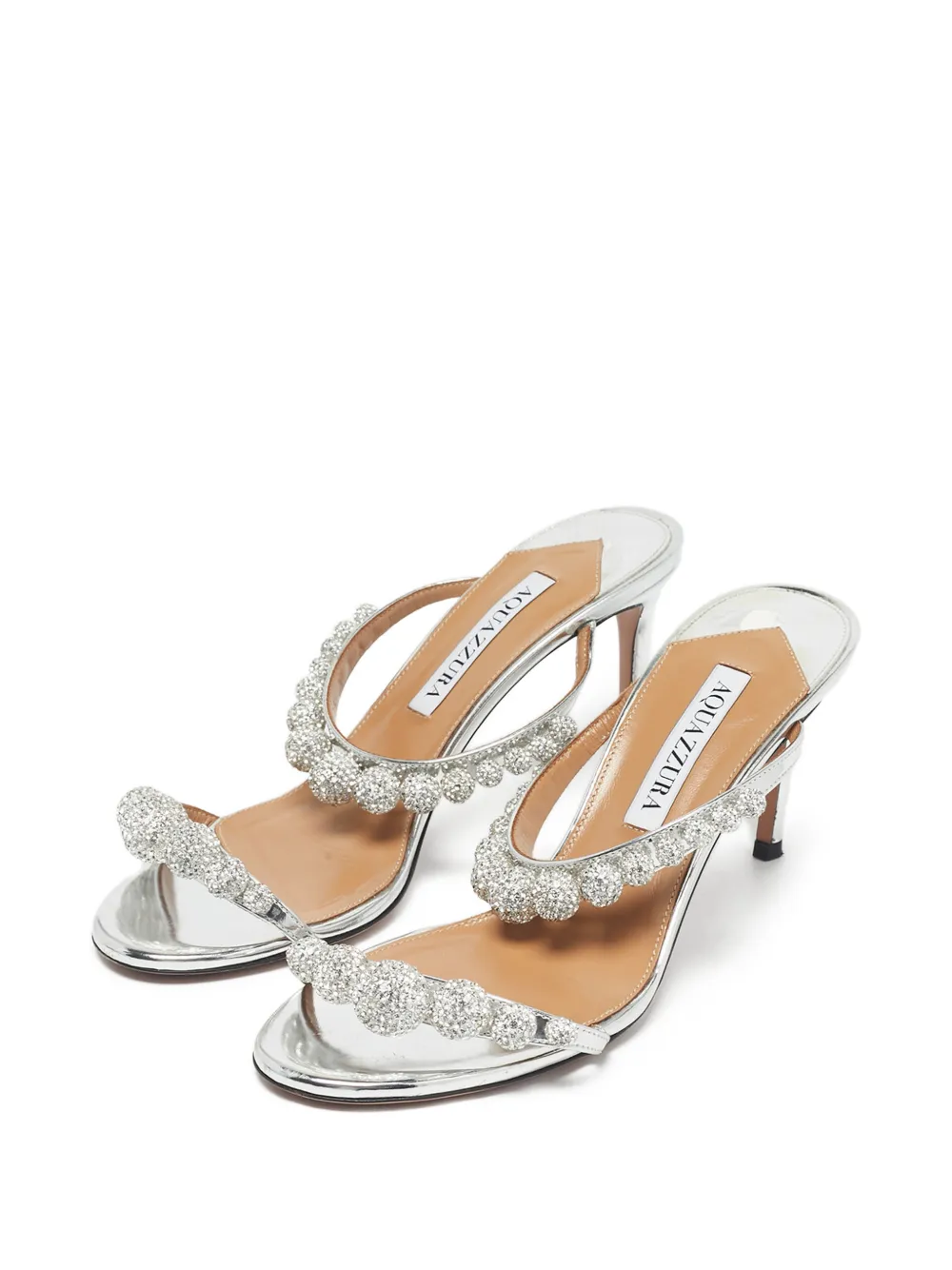 Aquazzura Disco Dancer leather sandals - Argento