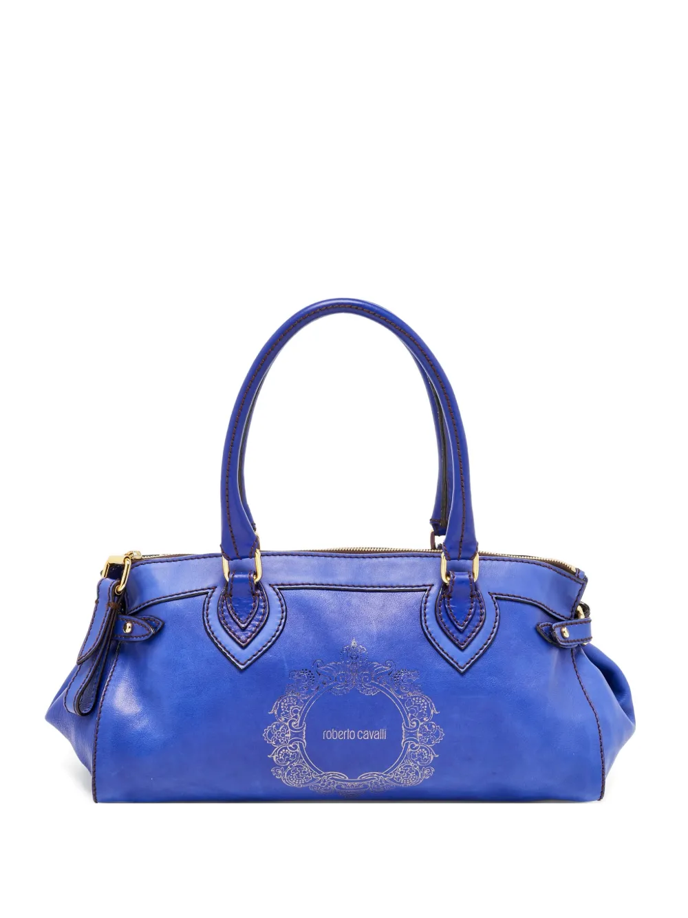 Roberto Cavalli Vintage leather logo-detail tote bag - Blu