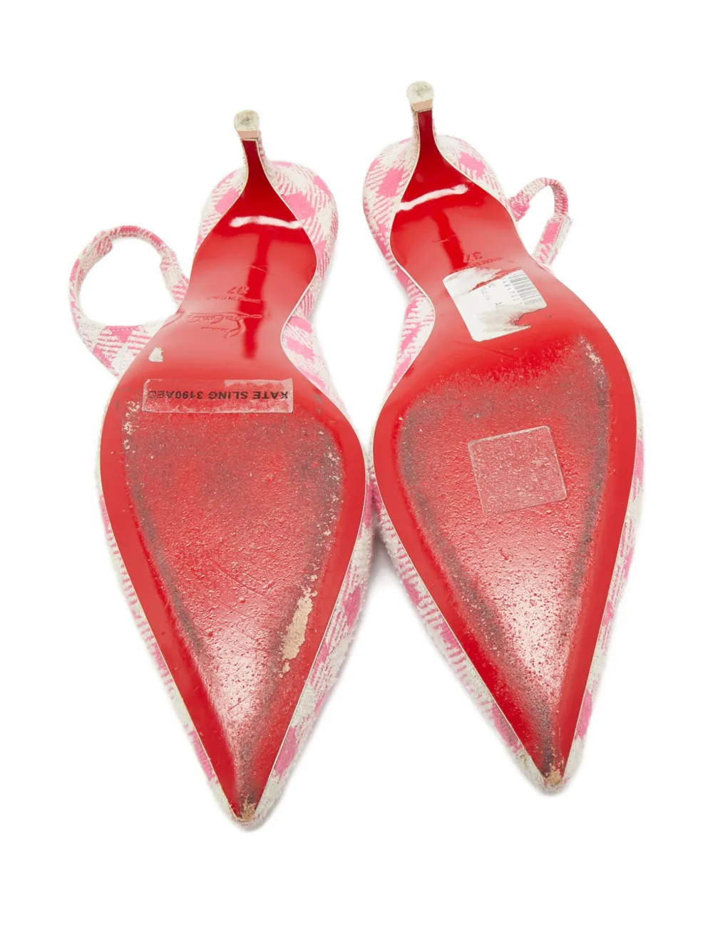 Christian Louboutin Pre-Owned Kate gingham slingback pumps - Roze