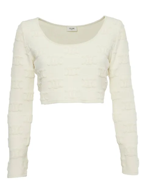 Celine Pre-Owned embroidered cropped jumper