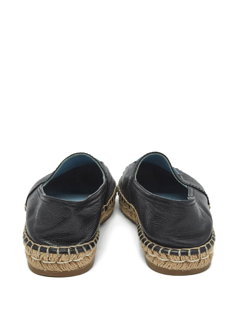Pre-owned Prada Leather Espadrilles In Black