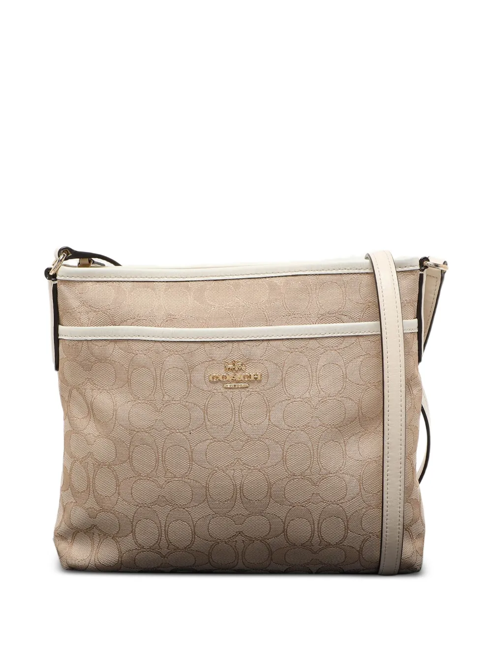 Pre-owned Coach Swingpack Canvas Crossbody Bag In Neutral