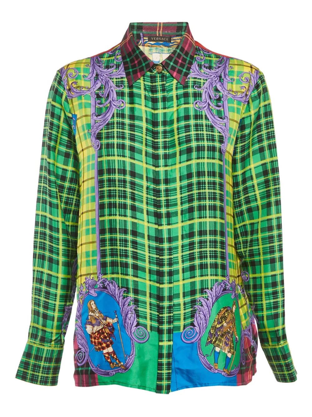 Versace Pre-Owned tartan-check silk shirt - Verde