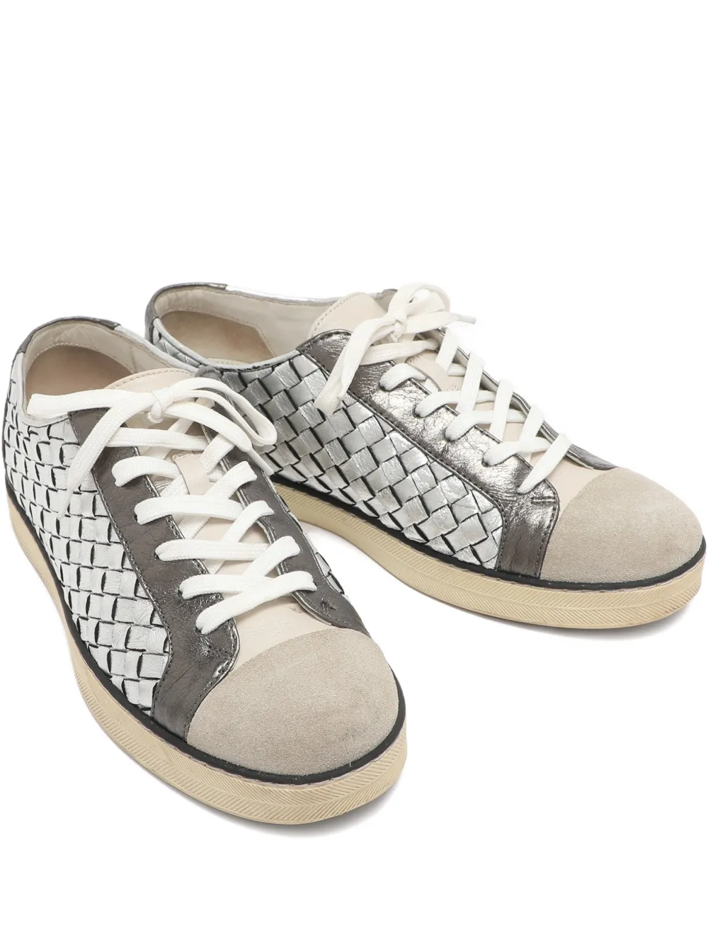 Bottega Veneta Pre-Owned Intrecciato sneakers - Argento