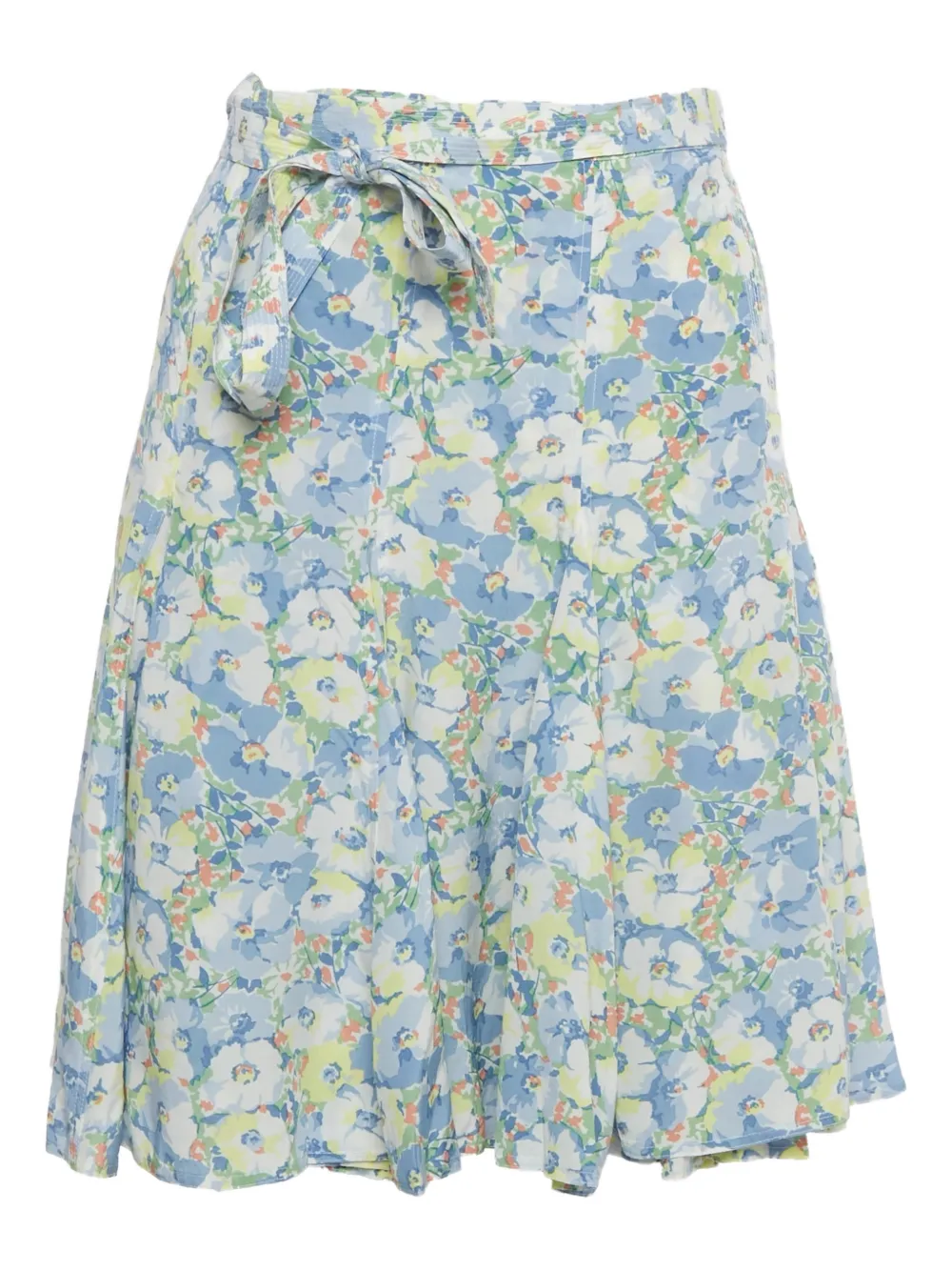 Polo Ralph Lauren Vintage mini floral wrap skirt - Blu