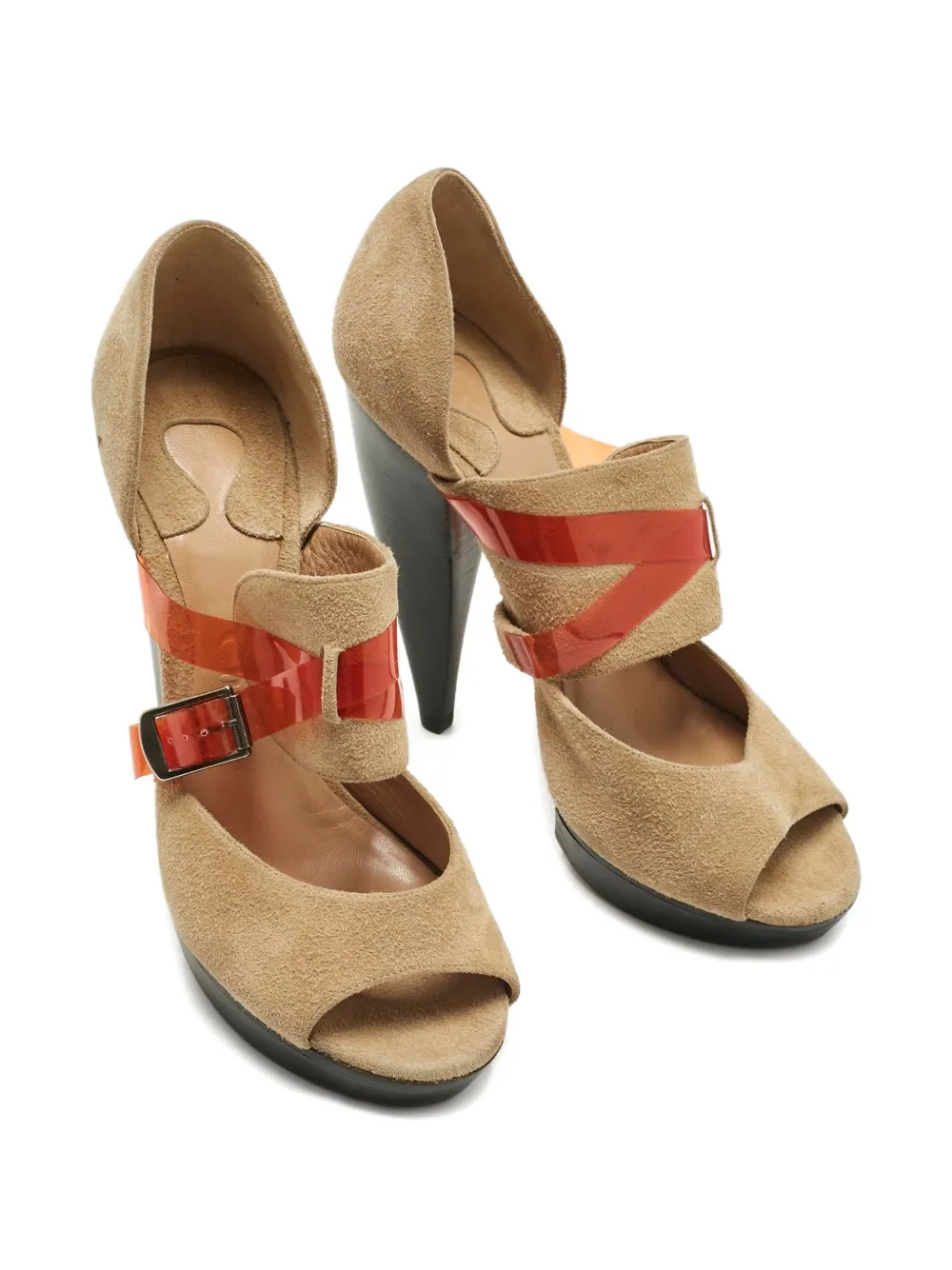 Chloé Pre-Owned Mary Jane suede buckle shoes - Beige