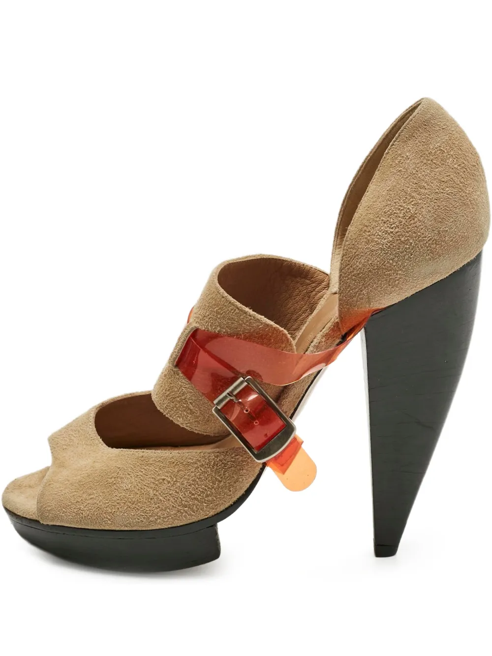 Chloé Pre-Owned Mary Jane suede buckle shoes - Nude