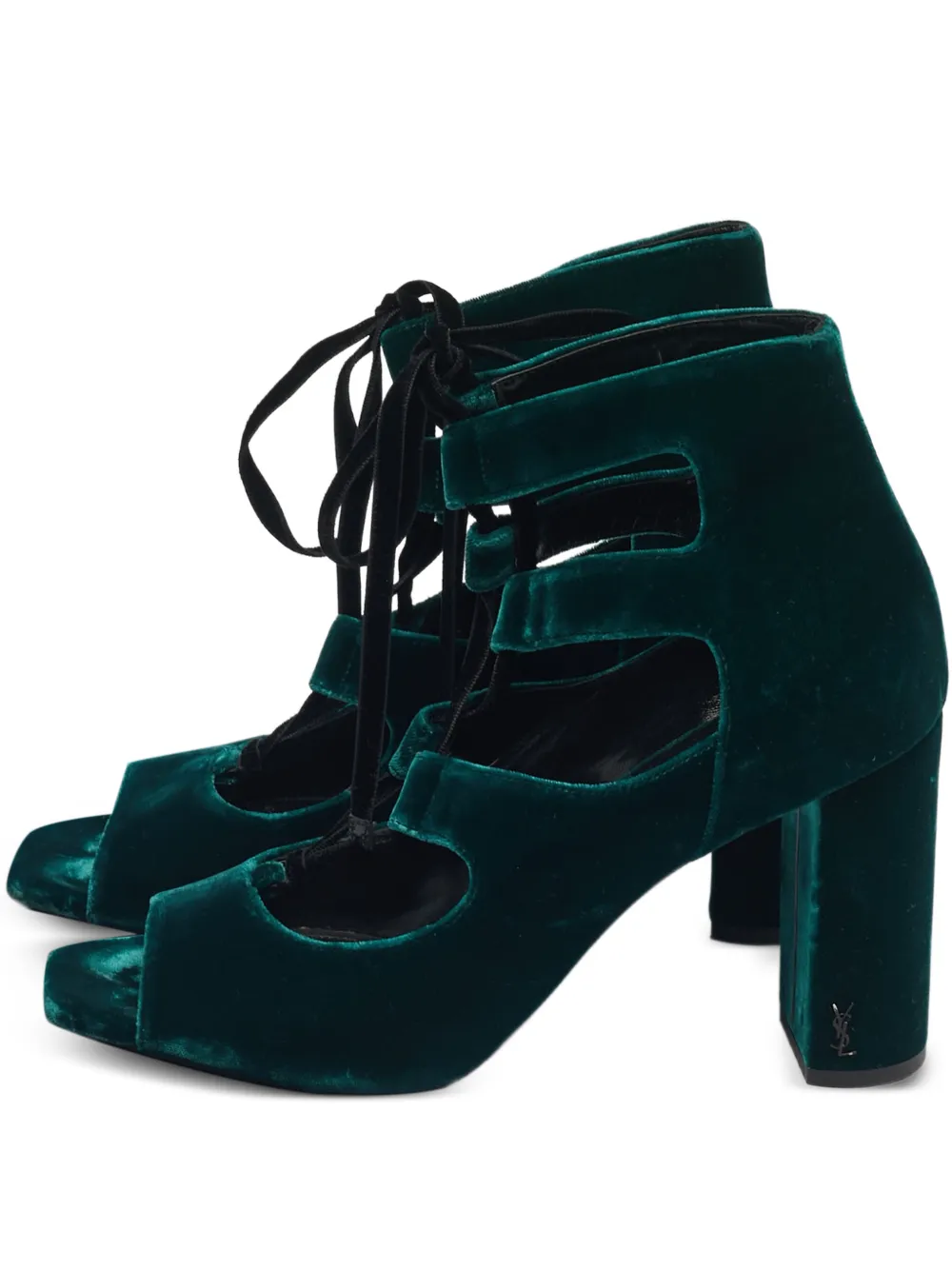 Saint Laurent Pre-Owned Loulou velvet sandals - Verde