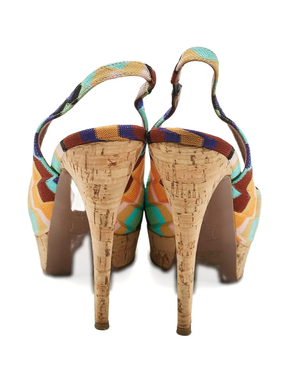 Missoni Pre-Owned slingback heeled sandals - Blauw