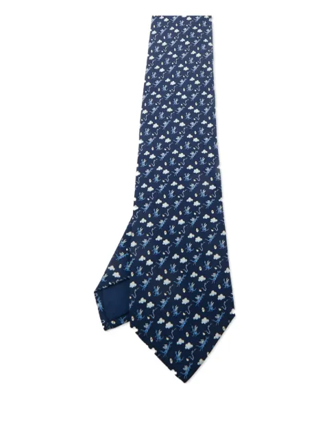 Hermès Pre-Owned corbata con dragón estampado