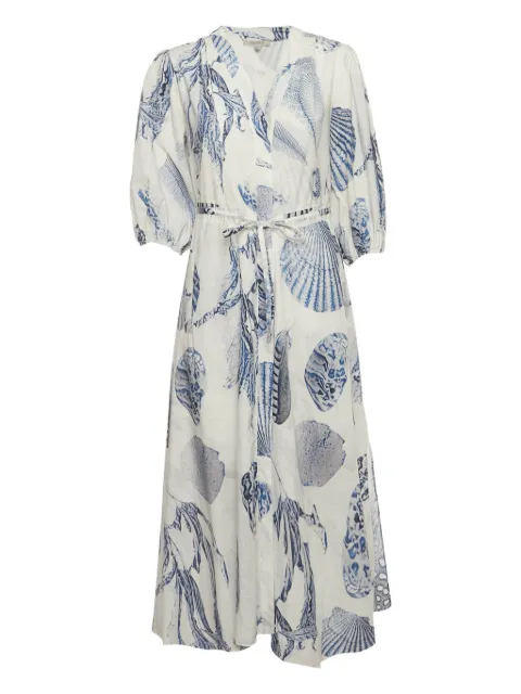 AllSaints abstract-print buttoned dress