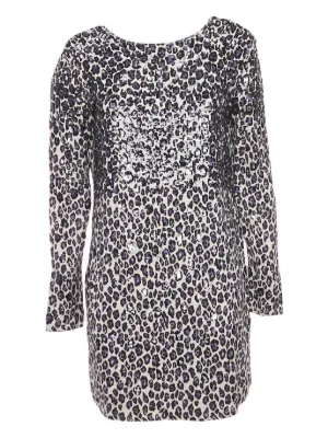 sachin and babi light blue dress Sosandar Animal Print Tie Side Midi Dress, Grey main image 1