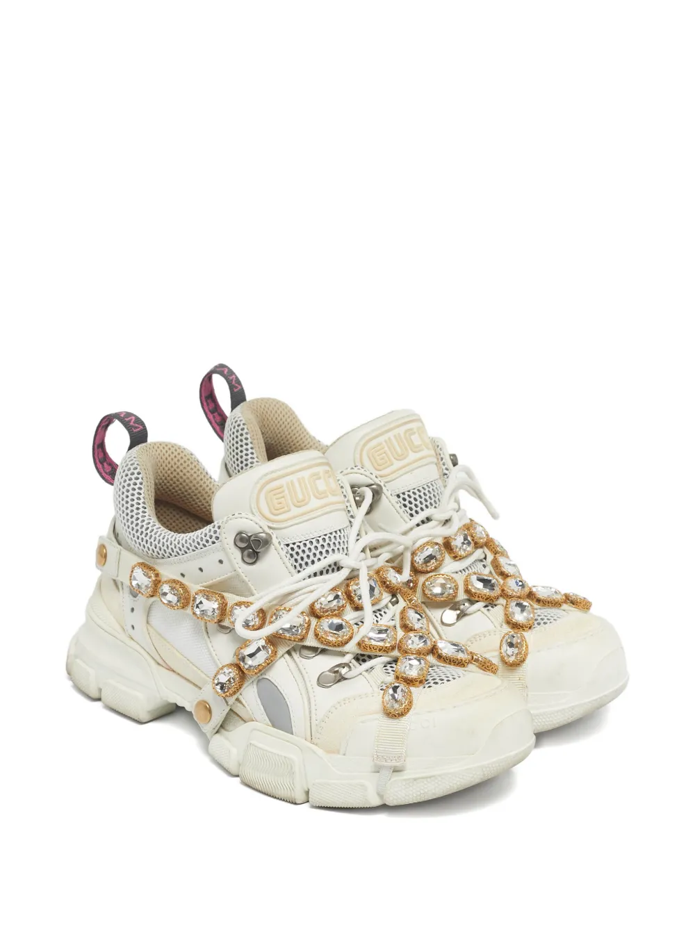 Gucci Pre-Owned Flashtrek embellishment sneakers - Beige