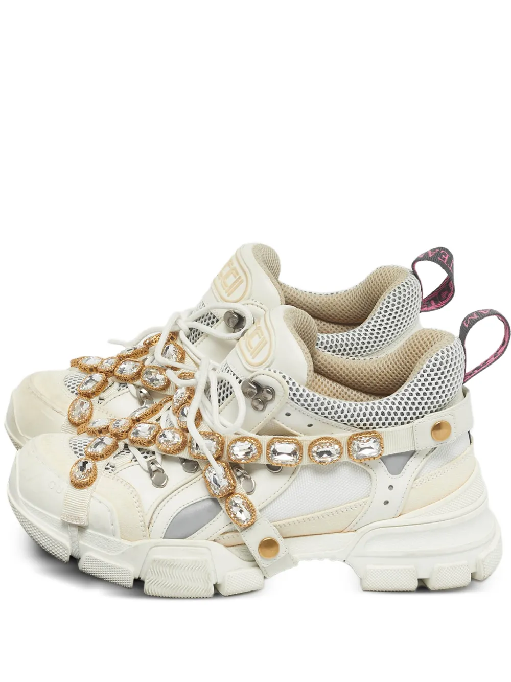 Gucci Pre-Owned Flashtrek embellishment sneakers - Nude