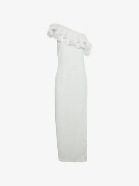 Badgley Mischka ruffled lace dress