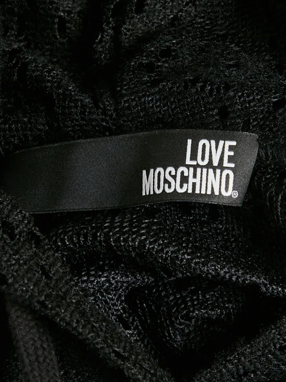 Love Moschino Appliqué hooded dress - Zwart