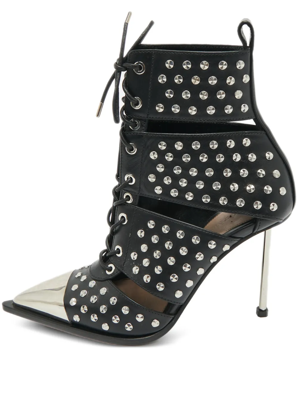Alexander McQueen Pre-Owned cut-out studded ankle boots - Schwarz