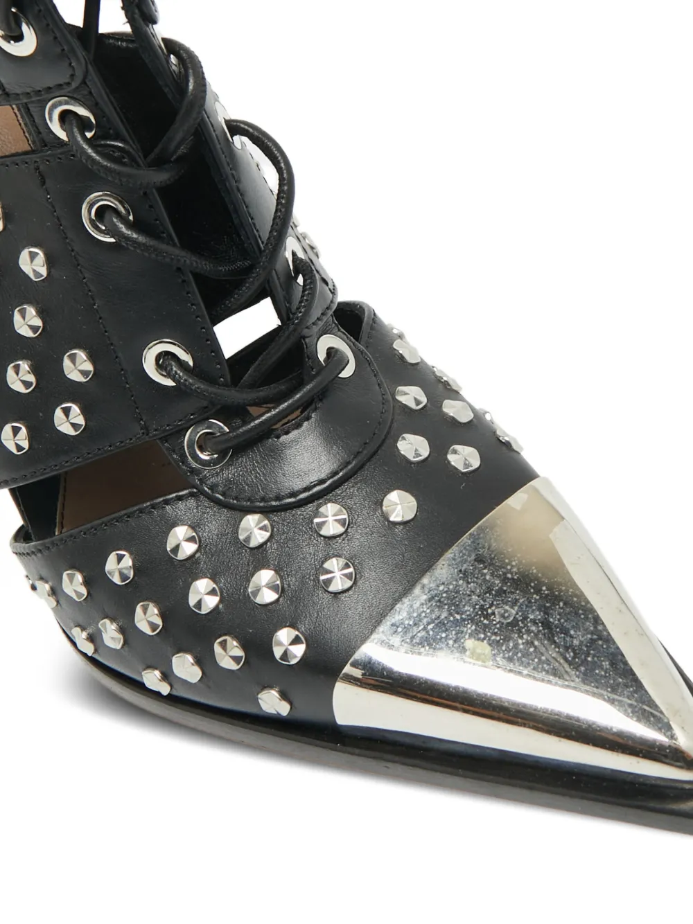 Alexander McQueen Pre-Owned cut-out studded ankle boots - Zwart