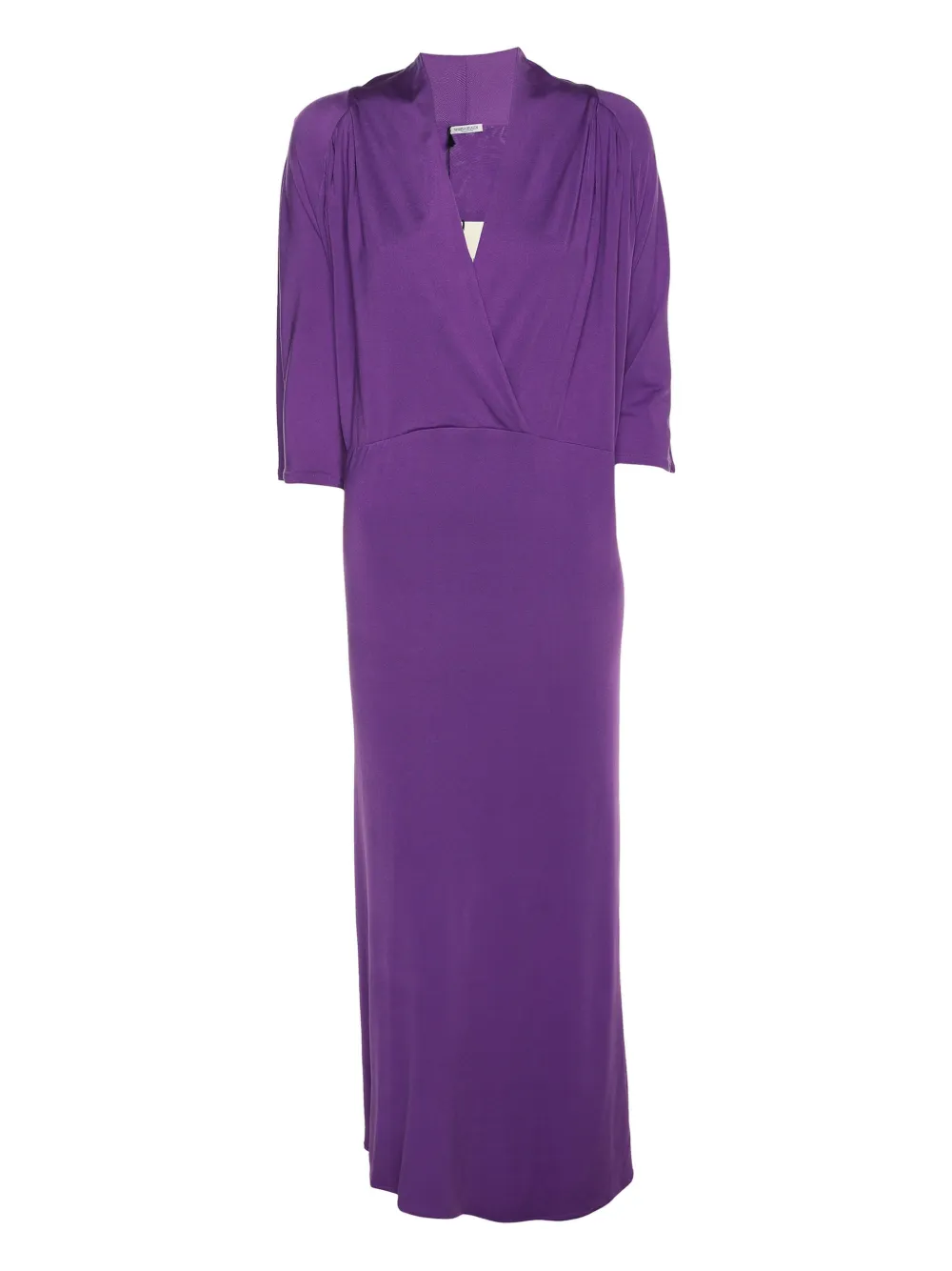 Pre-owned Marina Rinaldi Draped-front Dress In Purple