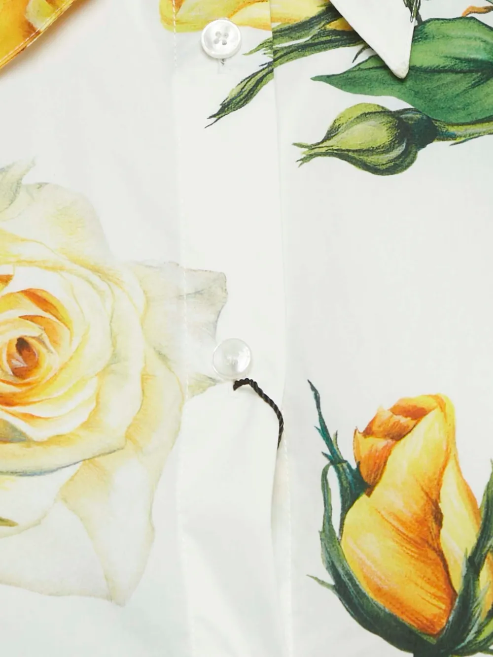 Pre-owned Dolce & Gabbana Floral-print Cropped Shirt In White