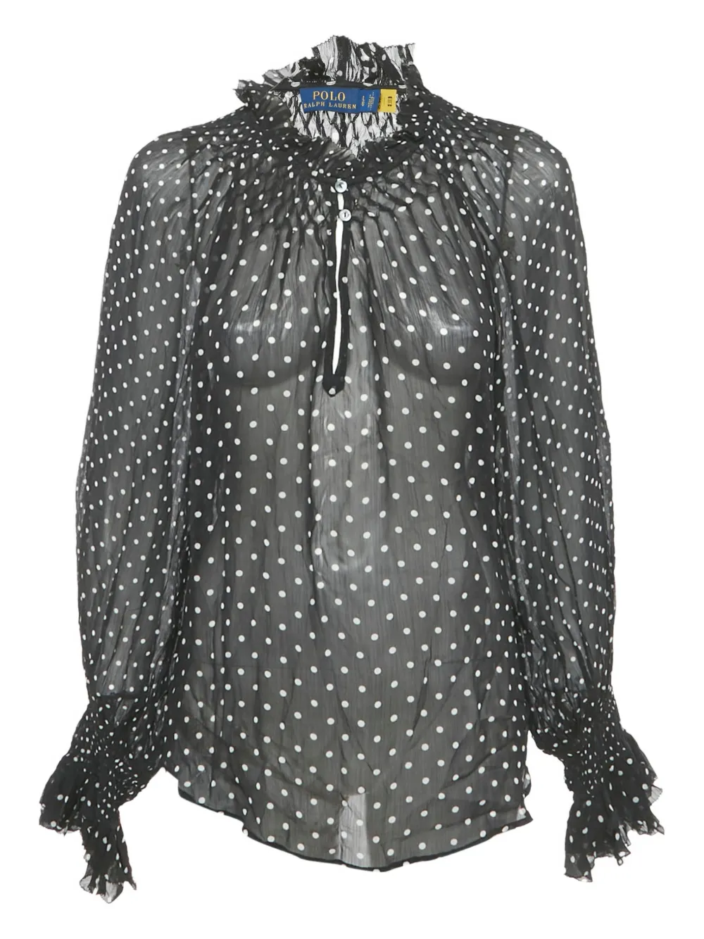 Polo Ralph Lauren Vintage Polka dot georgette blouse - Nero