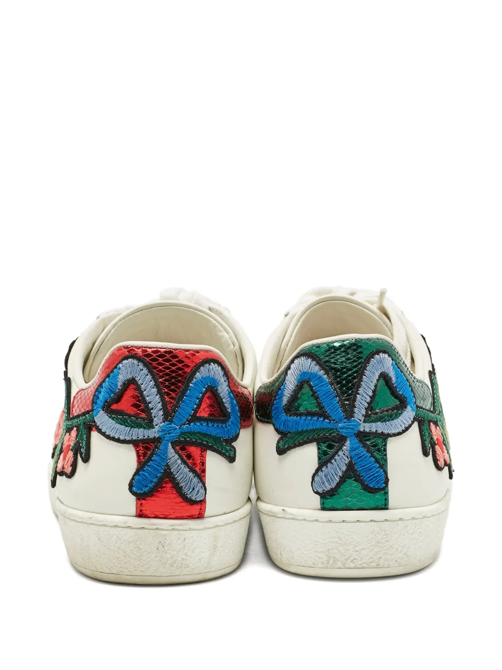 Gucci Pre-Owned Ace floral-embroidered sneakers - Wit