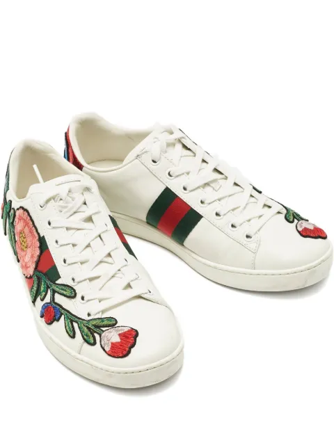 Gucci Pre-Owned Ace floral-embroidered sneakers