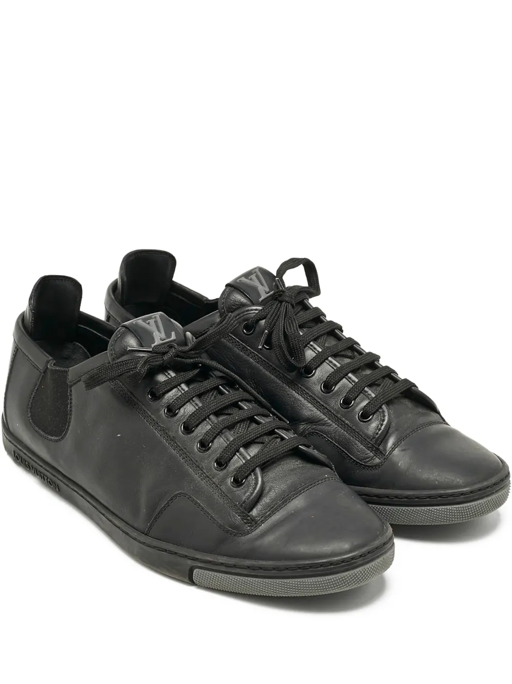 Louis Vuitton Pre-Owned logo leather trainers - Nero