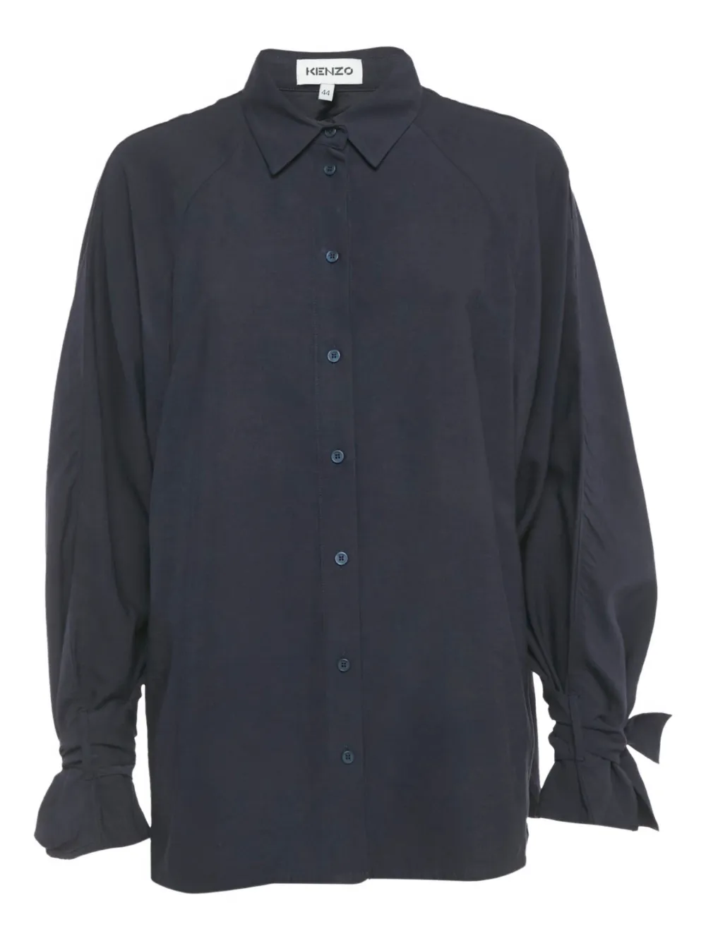 Pre-owned Kenzo Ruffle-sleeve Shirt In Blue