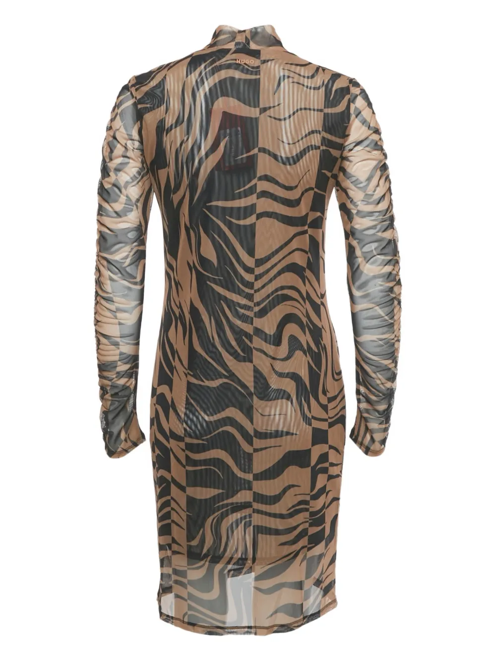 Pre-owned Hugo Boss Ruched Mini Dress In Neutral