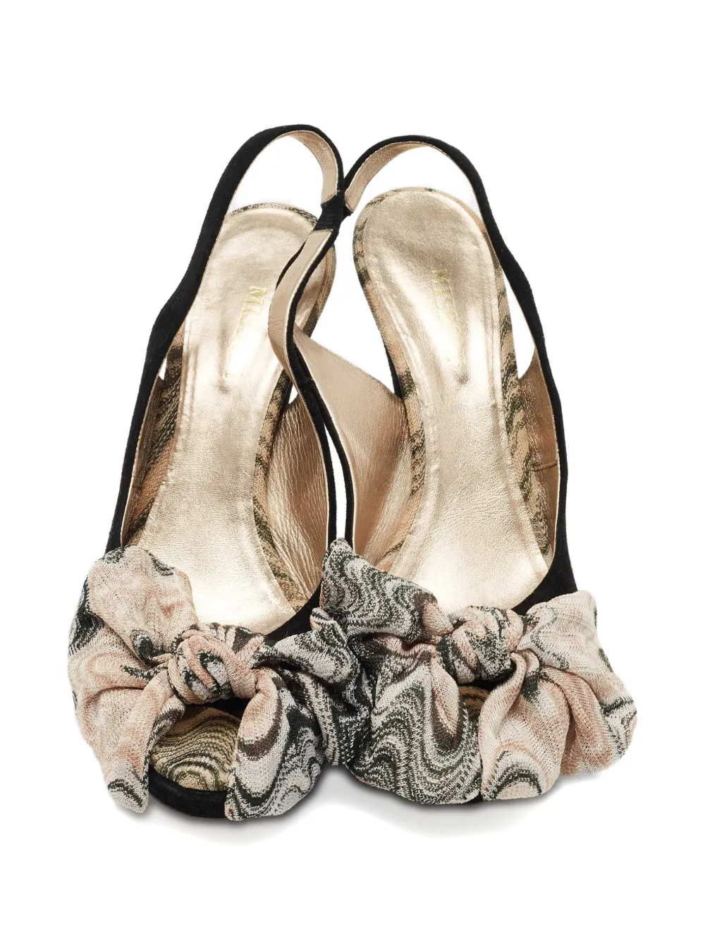 Missoni Pre-Owned bow suede sandals - Zwart