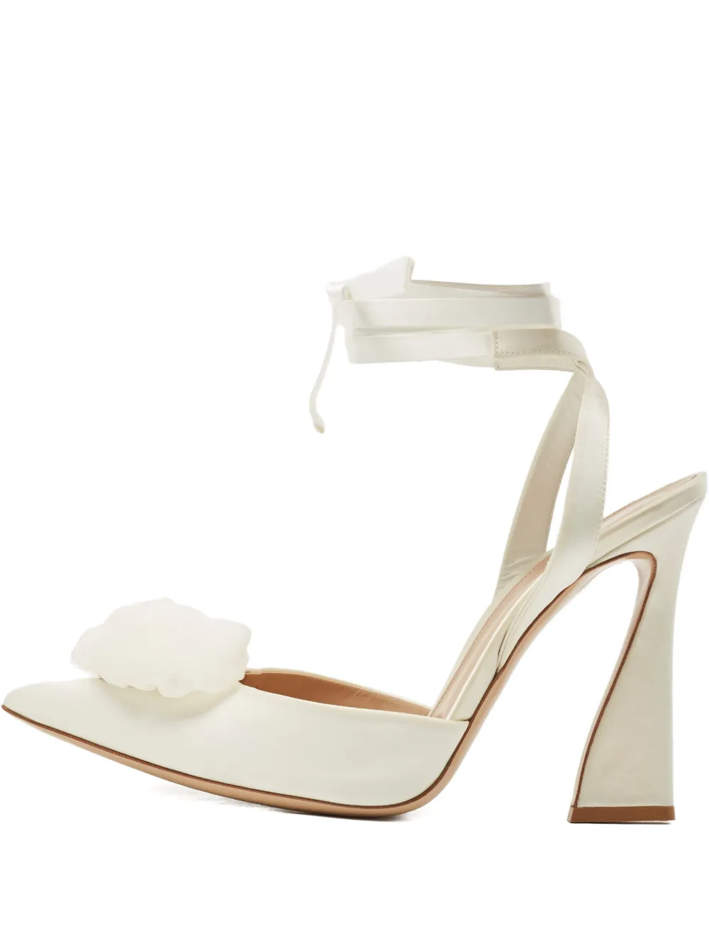 Gianvito Rossi floral-appliqué pumps - Weiß