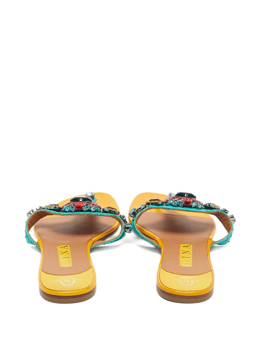 Gina crystal-embellished sandals - Geel