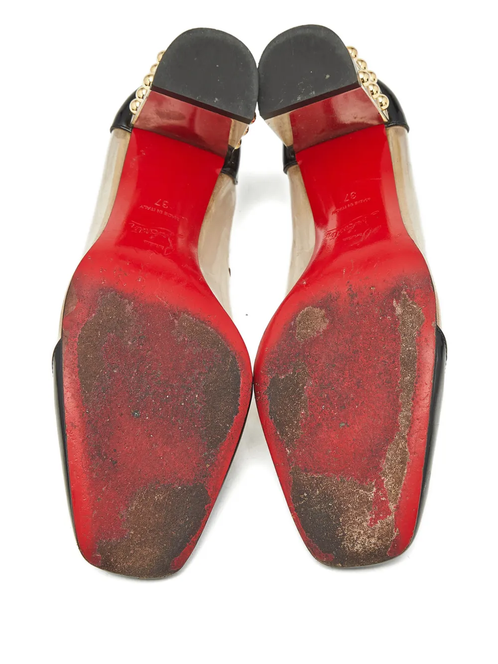 Christian Louboutin Pre-Owned Gallicia block-heel studded pumps | Image 2