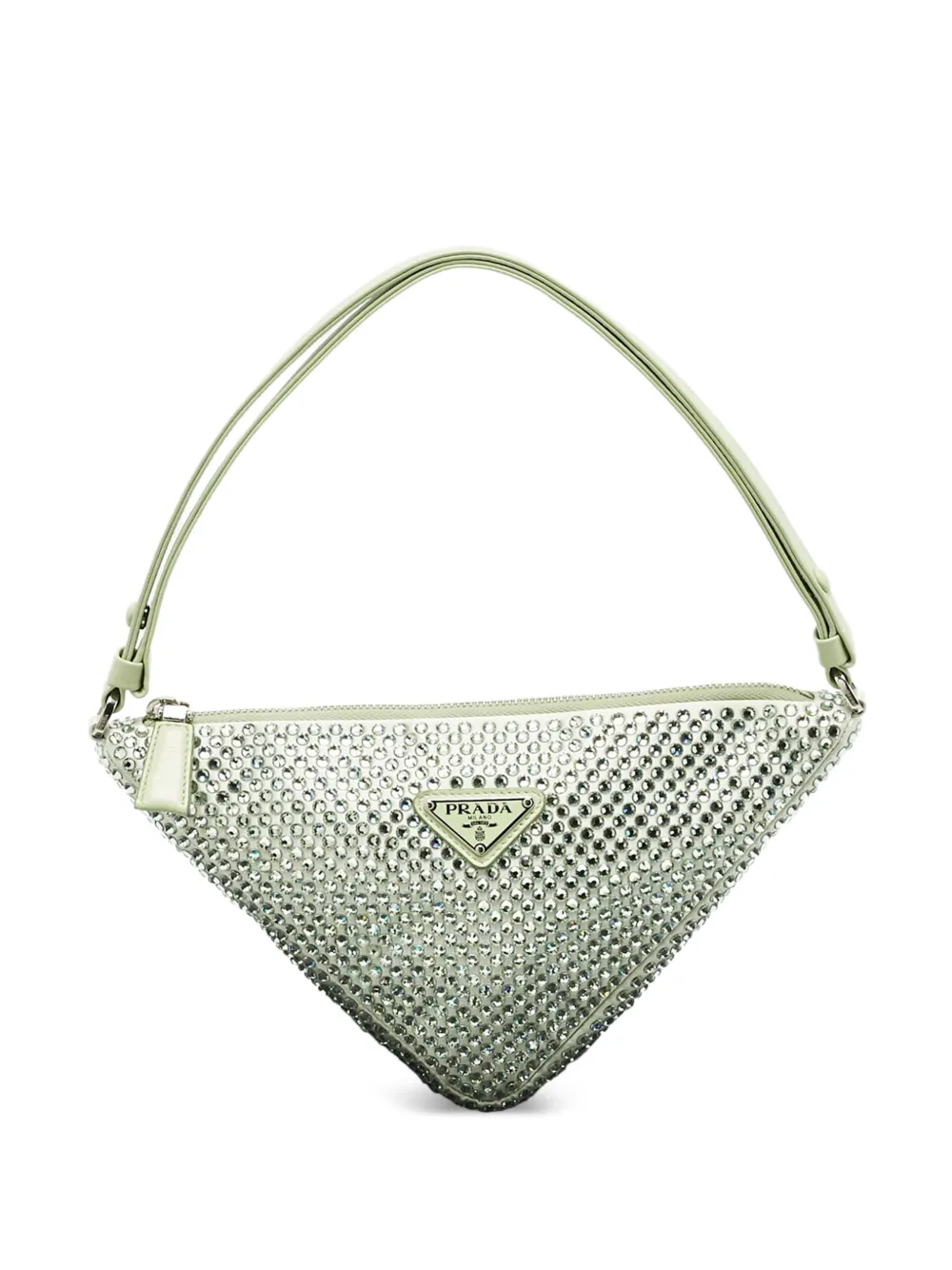 Prada Pre-Owned triangular crystal shoulder bag - Verde