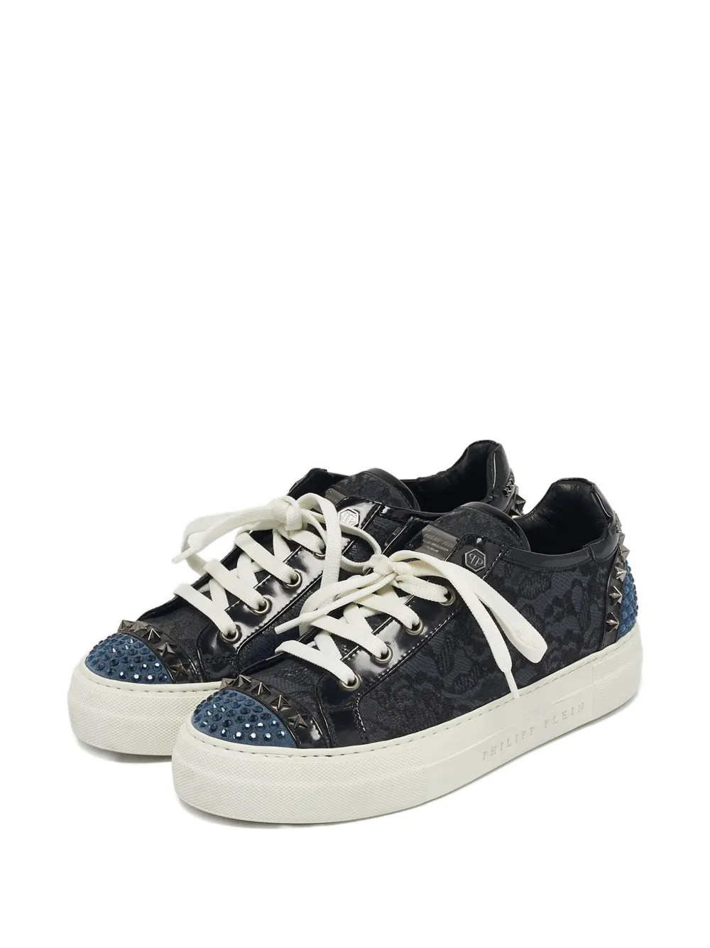Philipp Plein panelled studded sneakers - Zwart